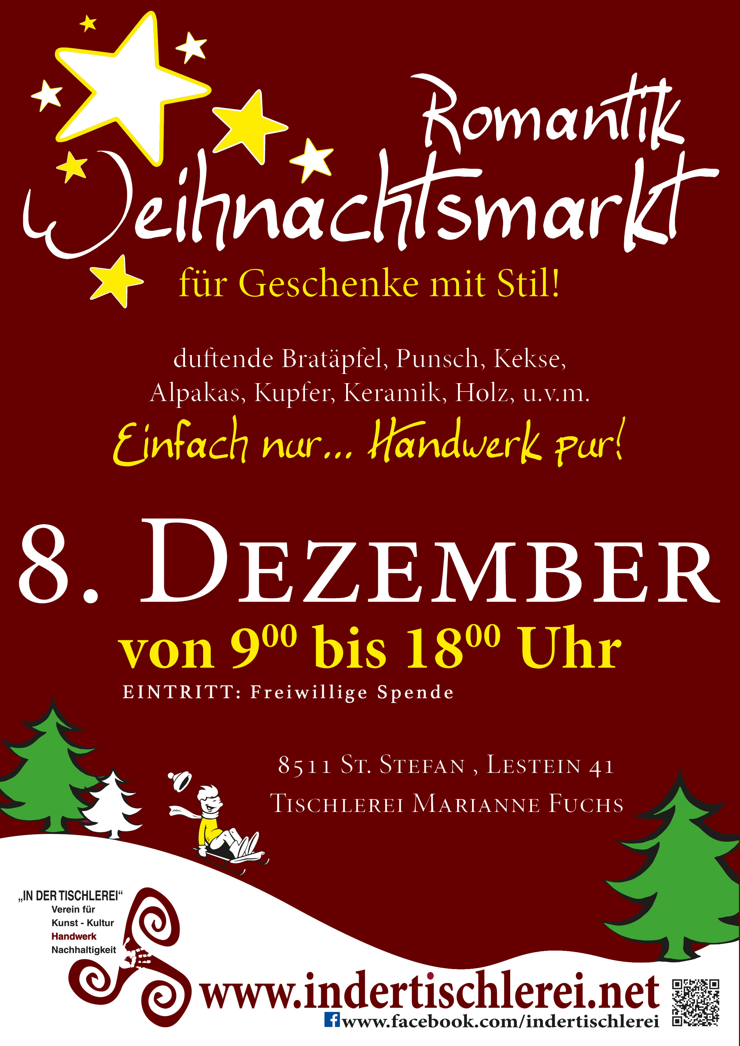 Romantik Weihnachtsmarkt am 8. Dezember in St. Stefan ob Stainz